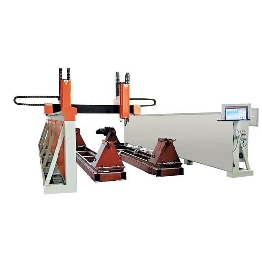 4 Axis Double Head Stone Column Engraving Machine